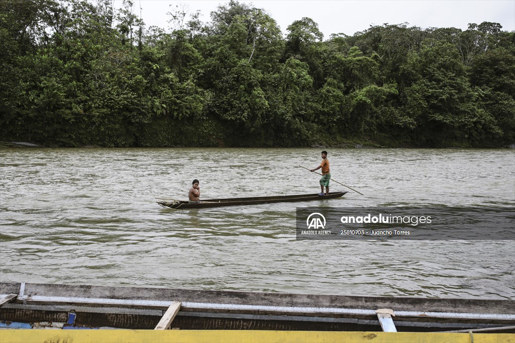 Colombia: Embera Dobida indigenous daily life at the jungle in Choco department