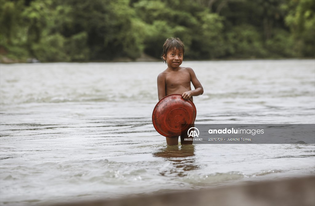 Colombia: Embera Dobida indigenous daily life at the jungle in Choco department