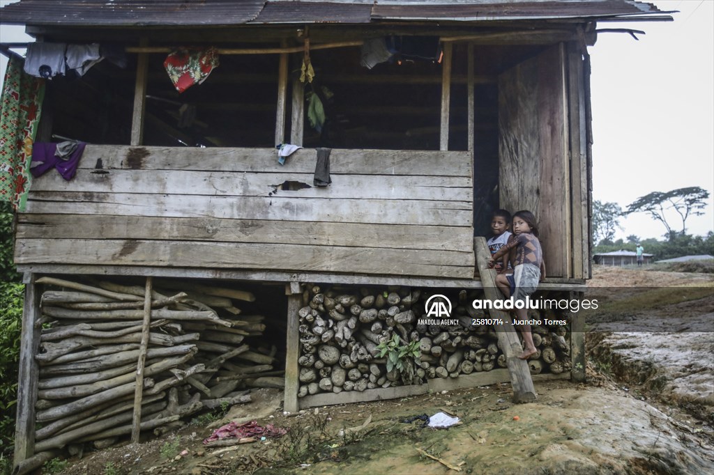 Colombia: Embera Dobida indigenous daily life at the jungle in Choco department