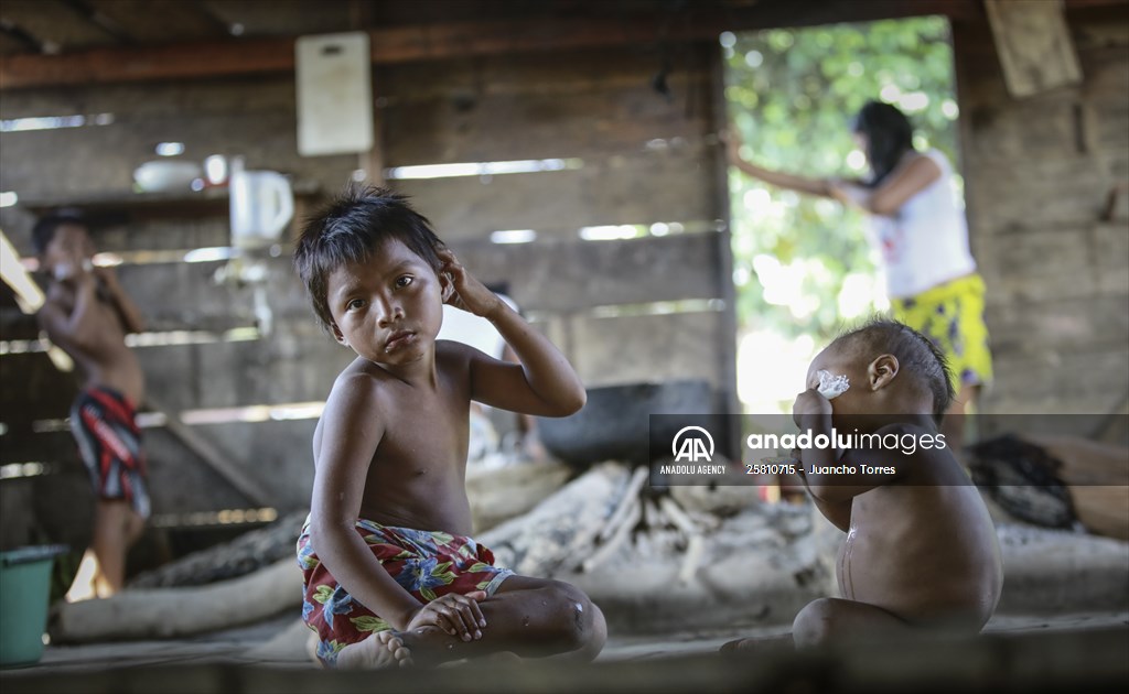 Colombia: Embera Dobida indigenous daily life at the jungle in Choco department