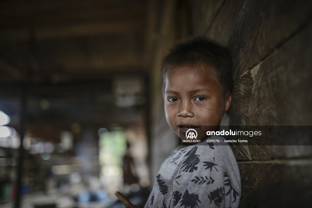 Colombia: Embera Dobida indigenous daily life at the jungle in Choco department