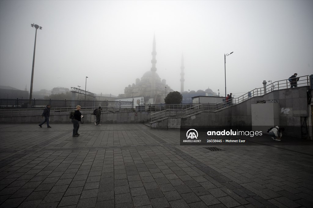 Heavy fog in Istanbul