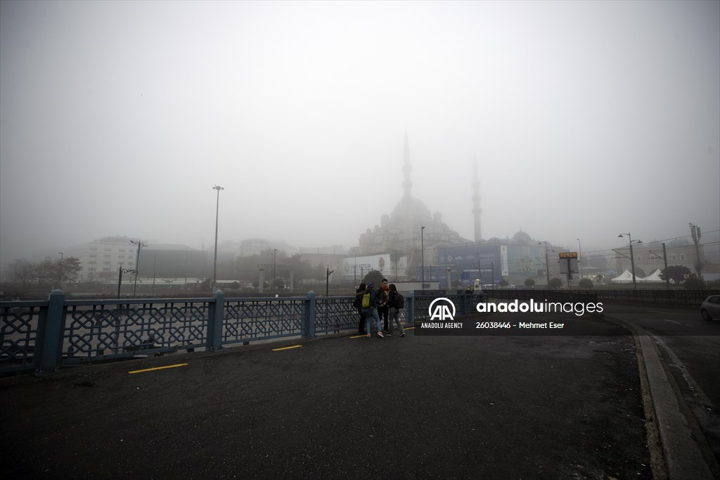 Heavy fog in Istanbul