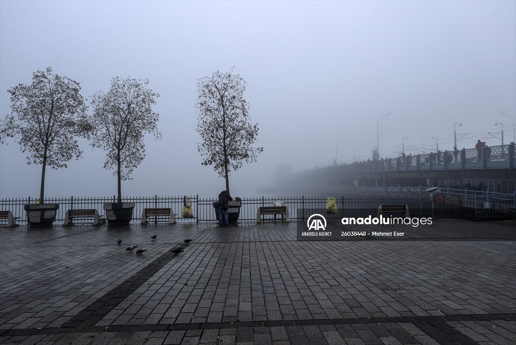 Heavy fog in Istanbul