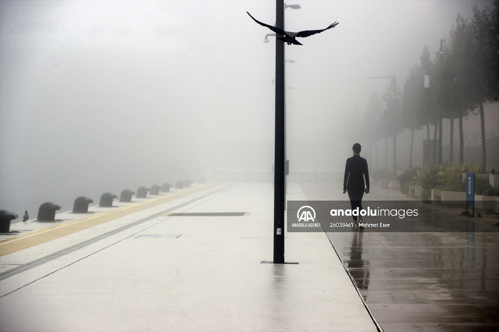 Heavy fog in Istanbul