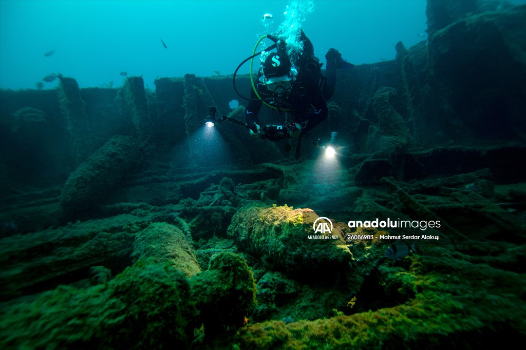 The shipwreck of H.M.S. Majestic in Gallipoli Historical Underwater Park