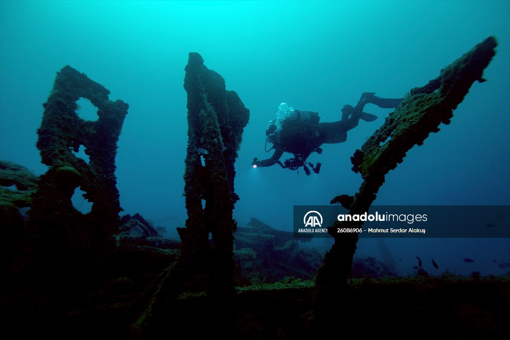 The shipwreck of H.M.S. Majestic in Gallipoli Historical Underwater Park