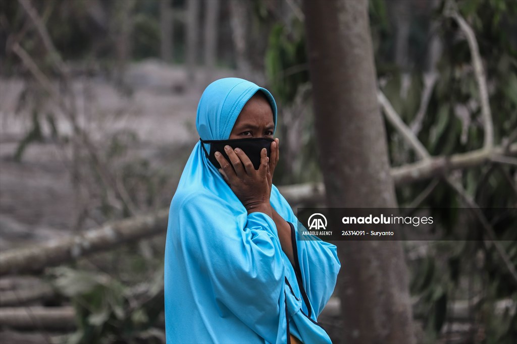 Houses damaged after Mount Semeru eruption in Indonesia