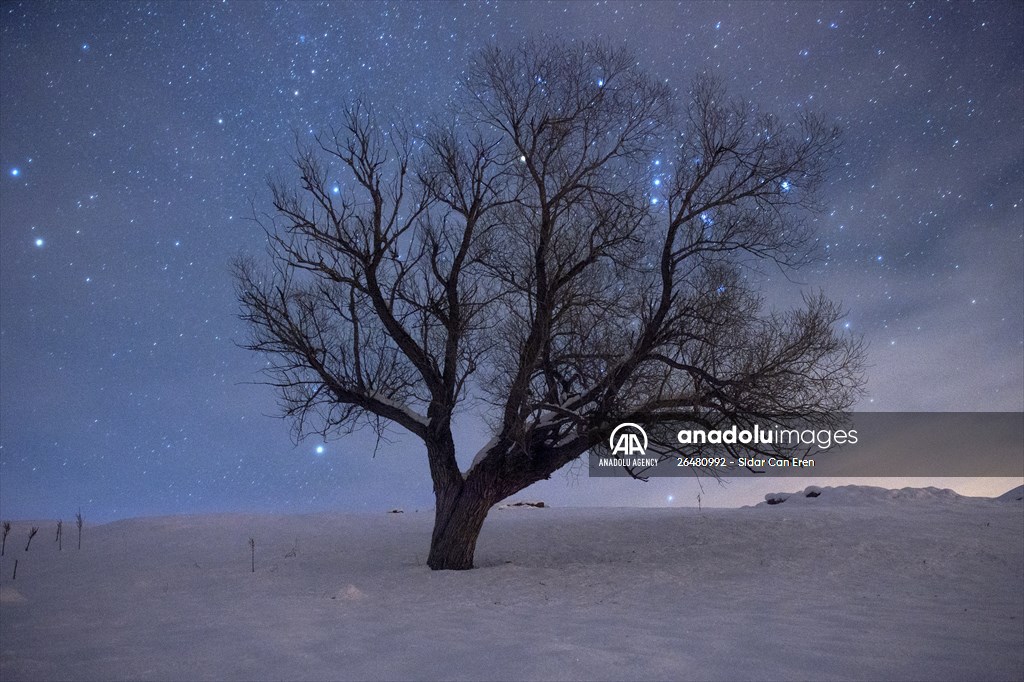 Ovacik district of Turkey's Tunceli at night