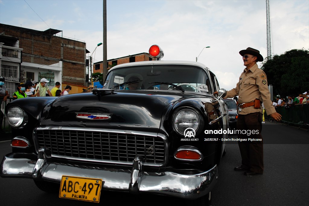 Vintage car parade at the Cali Fair in Colombia