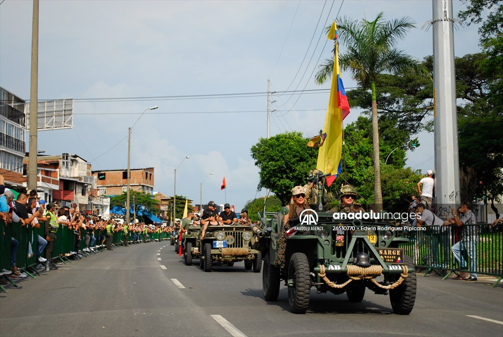 Vintage car parade at the Cali Fair in Colombia