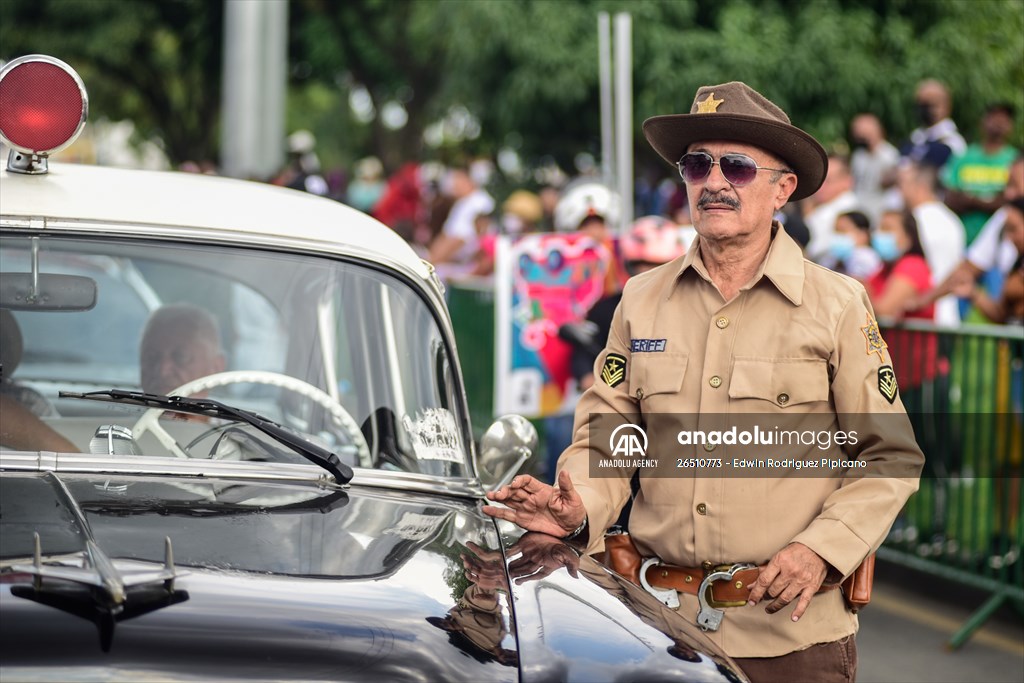 Vintage car parade at the Cali Fair in Colombia