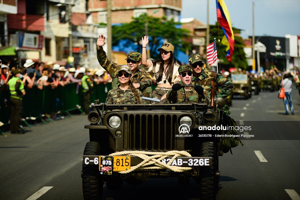 Vintage car parade at the Cali Fair in Colombia