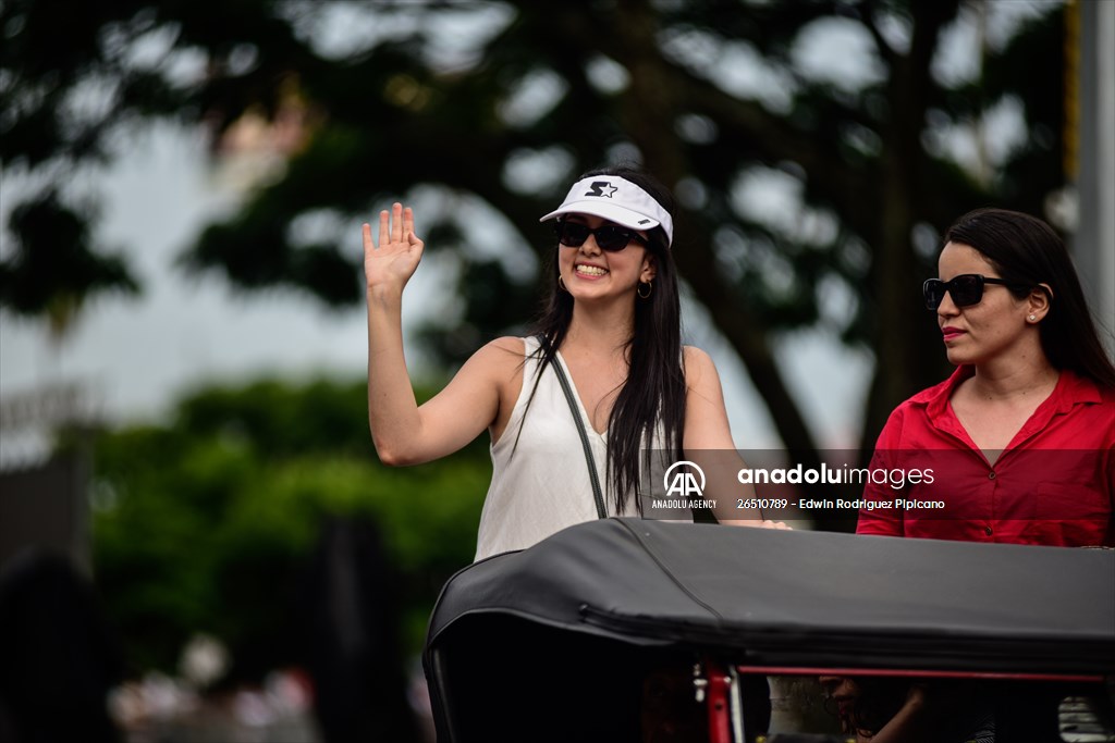 Vintage car parade at the Cali Fair in Colombia