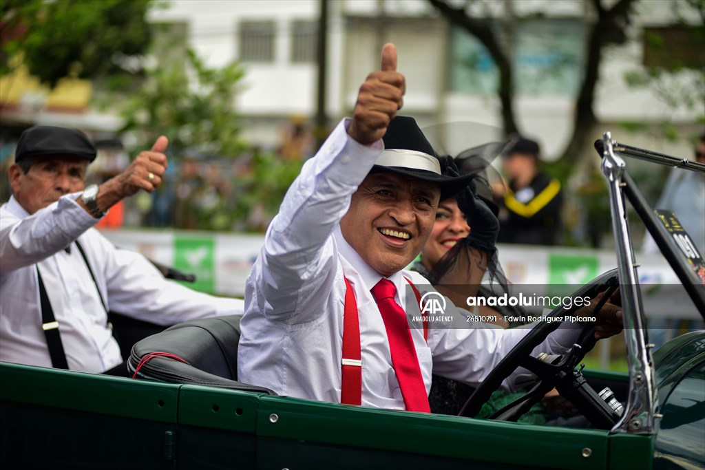 Vintage car parade at the Cali Fair in Colombia