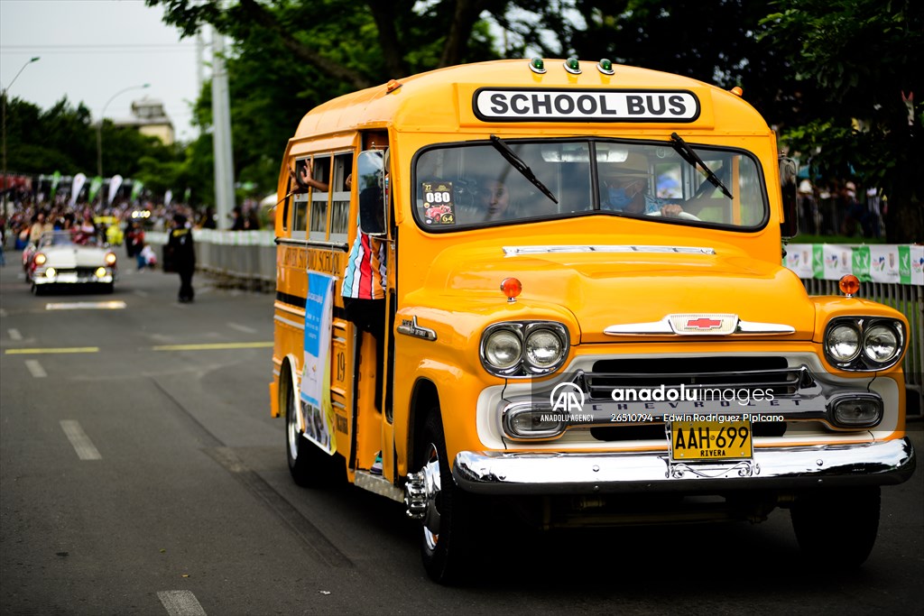 Vintage car parade at the Cali Fair in Colombia