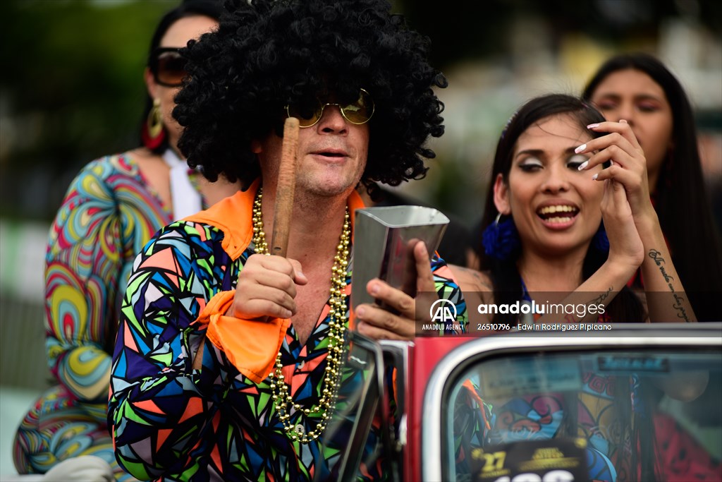 Vintage car parade at the Cali Fair in Colombia