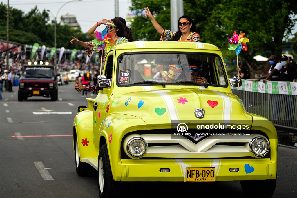 Vintage car parade at the Cali Fair in Colombia
