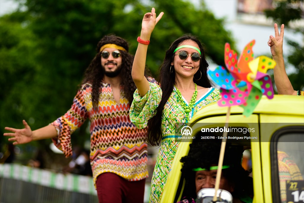 Vintage car parade at the Cali Fair in Colombia