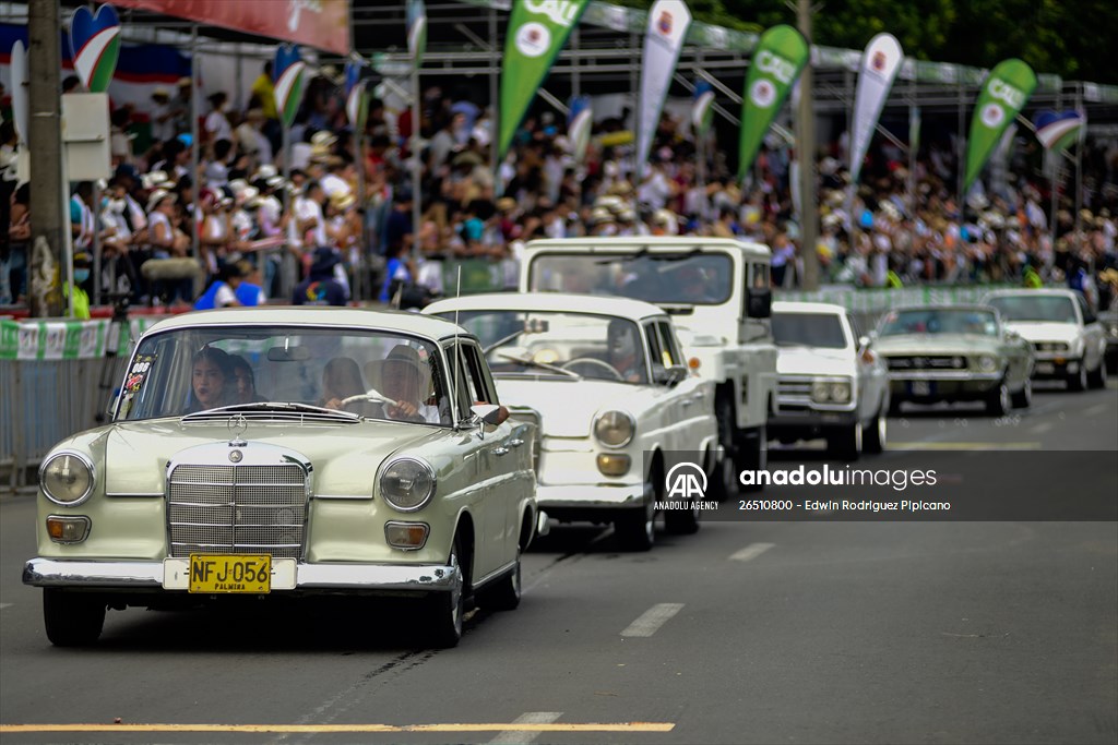 Vintage car parade at the Cali Fair in Colombia
