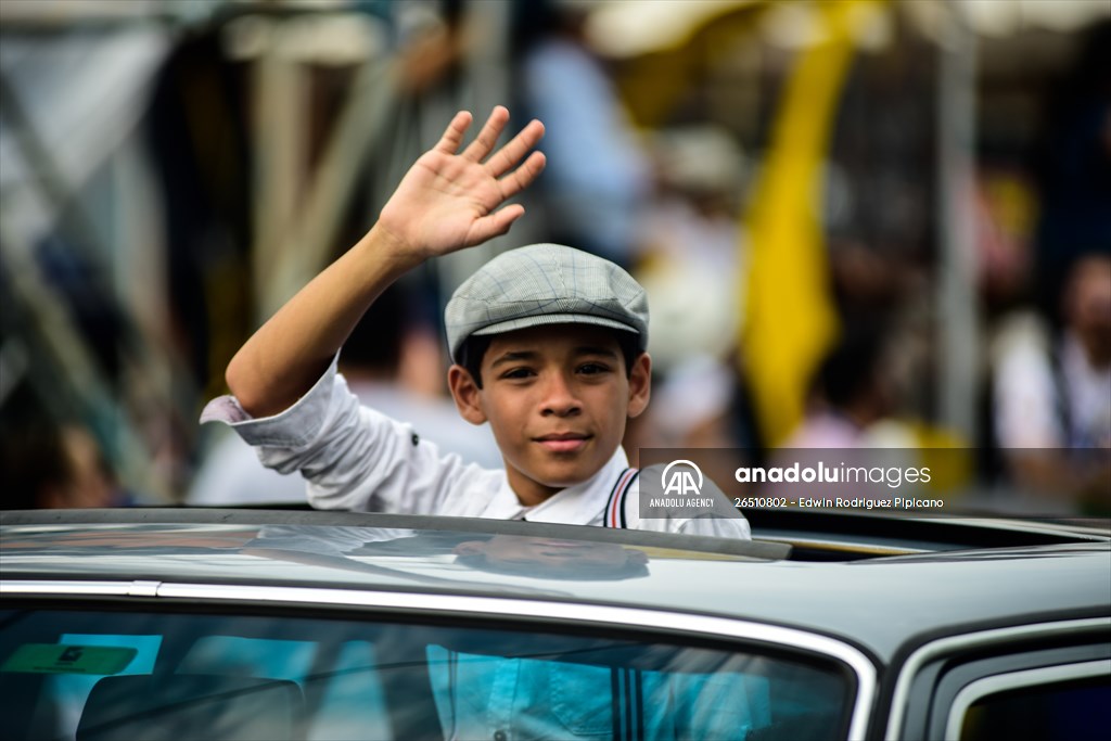 Vintage car parade at the Cali Fair in Colombia