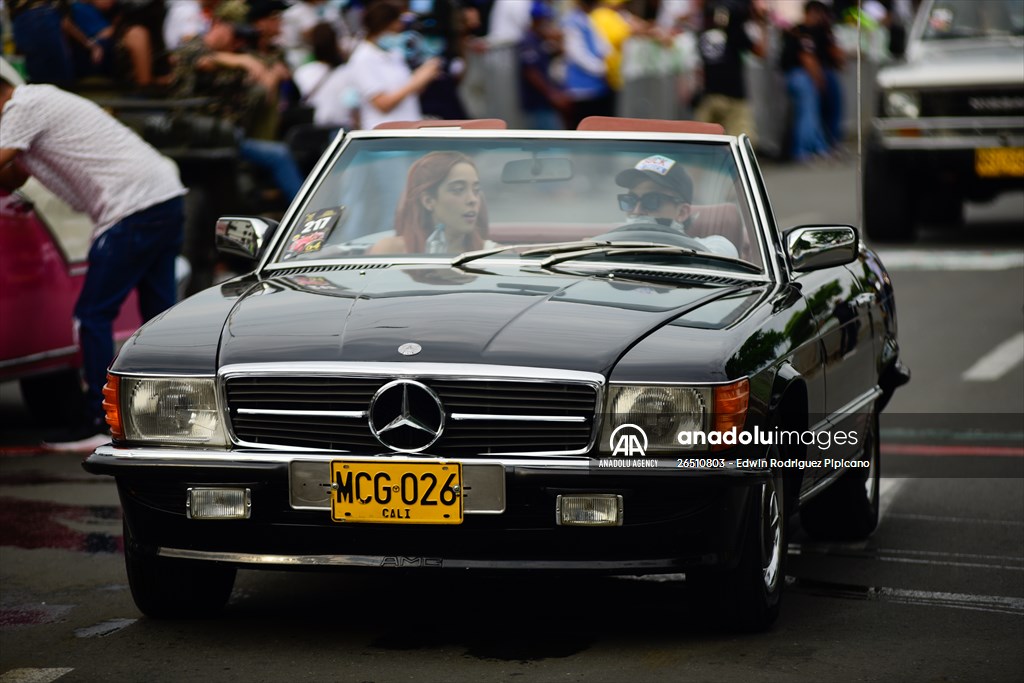 Vintage car parade at the Cali Fair in Colombia