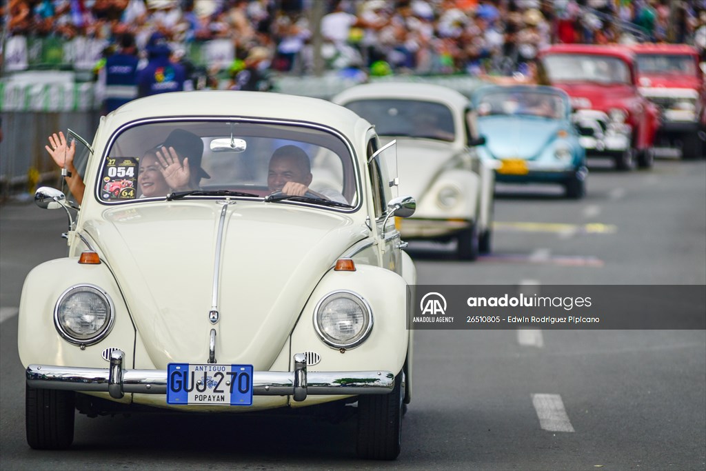 Vintage car parade at the Cali Fair in Colombia