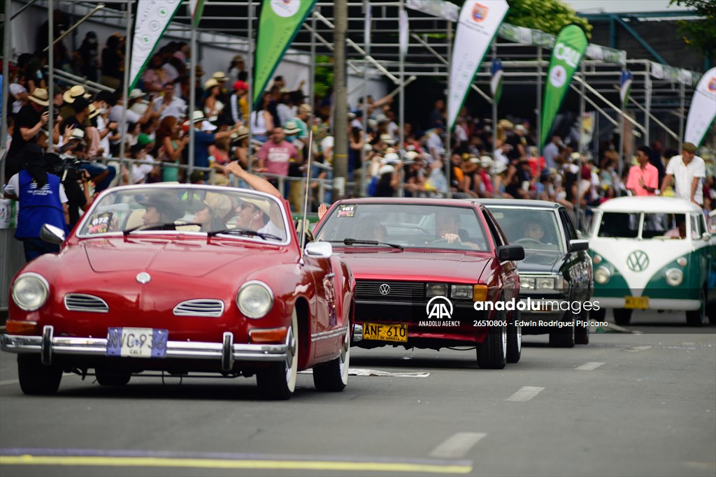 Vintage car parade at the Cali Fair in Colombia