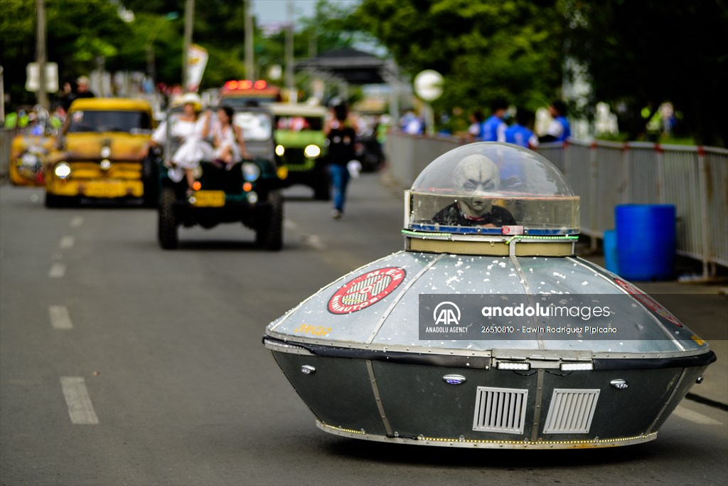 Vintage car parade at the Cali Fair in Colombia