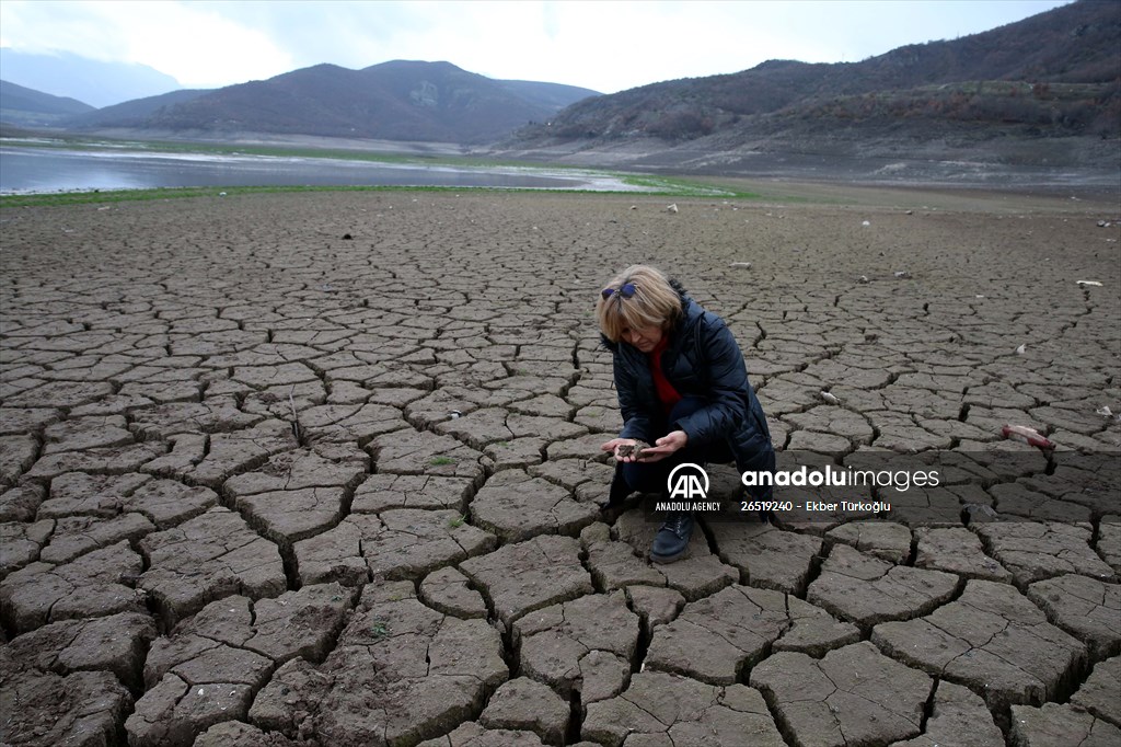 Water level dropped at Almus Dam Lake in Turkey's Tokat