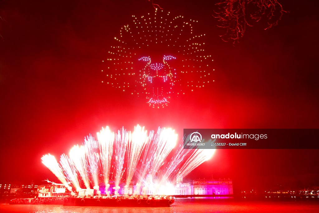 Fireworks and drone display marks new year in London