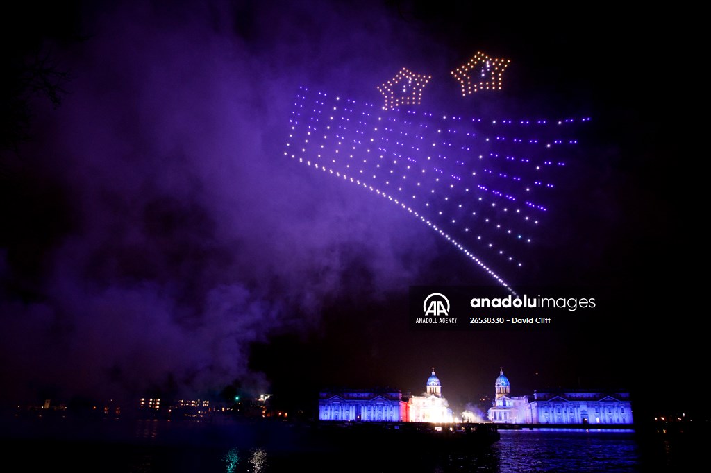 Fireworks and drone display marks new year in London