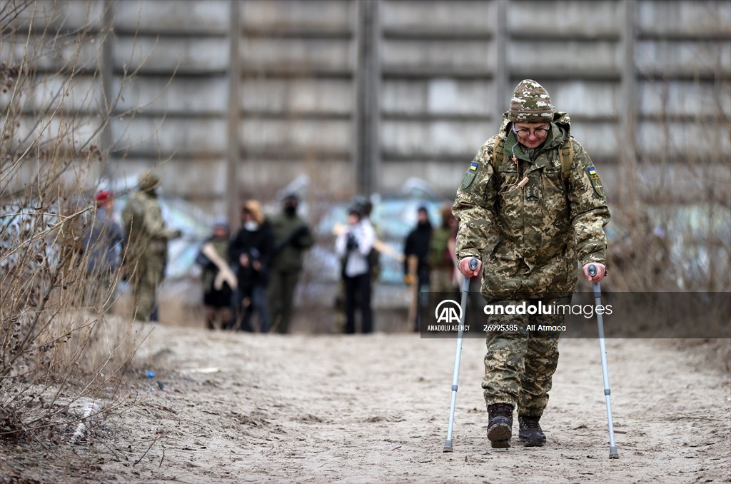Ukrainian civilians receive military training