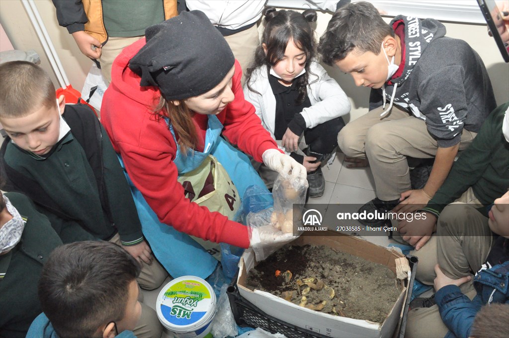 Öğrenciler "Çöp Müzesi" projesiyle atıklardan gübre ve sabun üretti