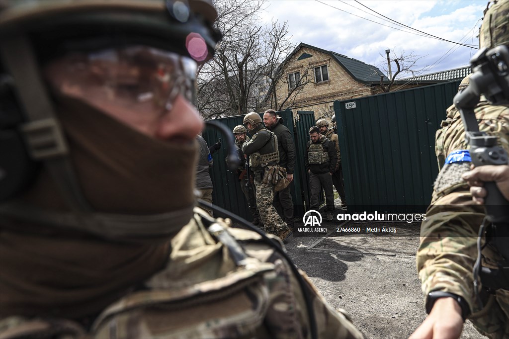 Ukrainian President Volodymyr Zelenskyy visits Bucha