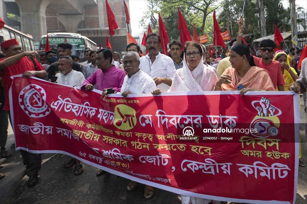 Bangladeshi workers rally in Dhaka to mark May Day