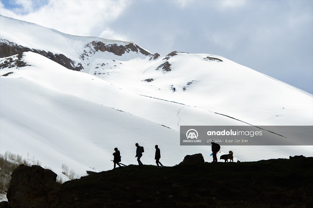 Tunceli'nin yaylalarında ilkbahar ve kış manzaraları bir arada