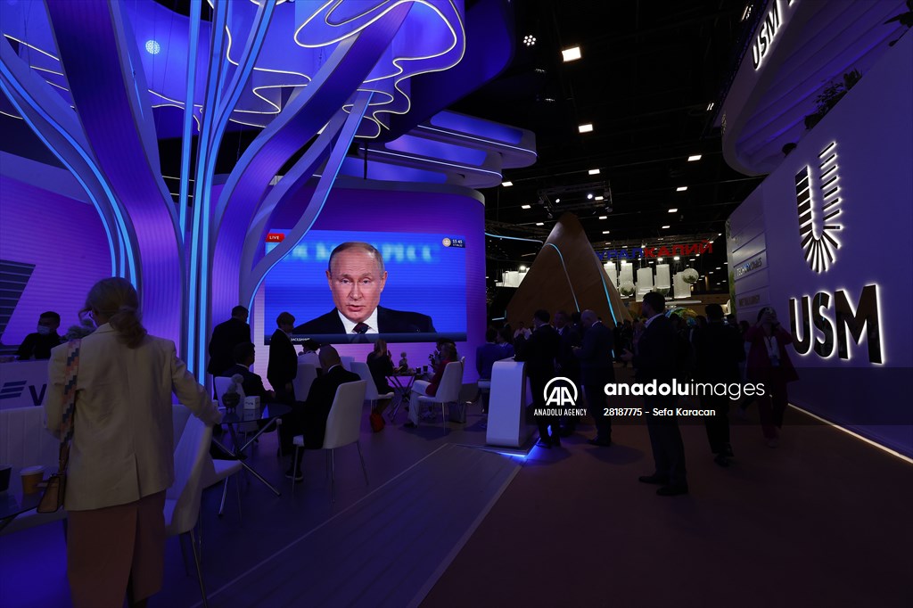 Russian President Vladimir Putin speak at the St. Petersburg International Economic Forum