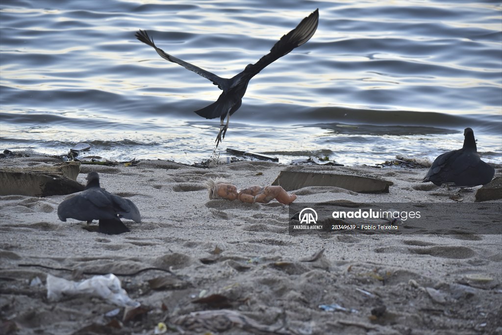 Pollution in the waters of Guanabara Bay in Rio de Janeiro
