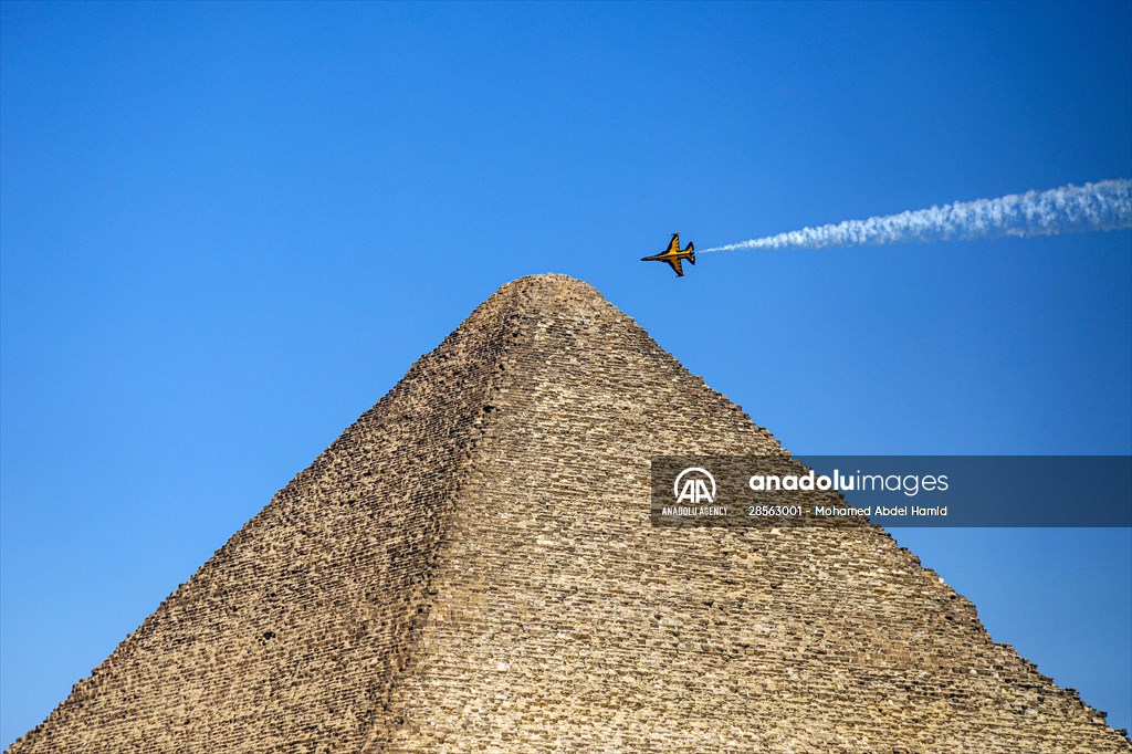 Flight demonstration at the Giza Pyramids in Egypt | Anadolu Images