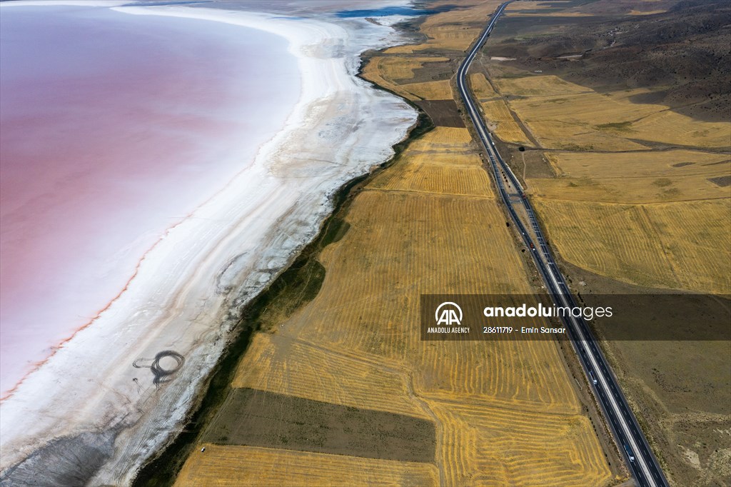 Turkiye's Salt Lake turns into pink