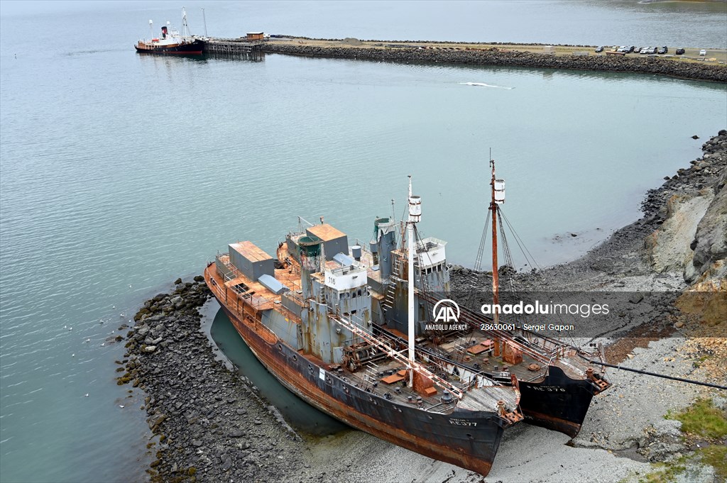 Whaling station in the village of Midsandur, Iceland