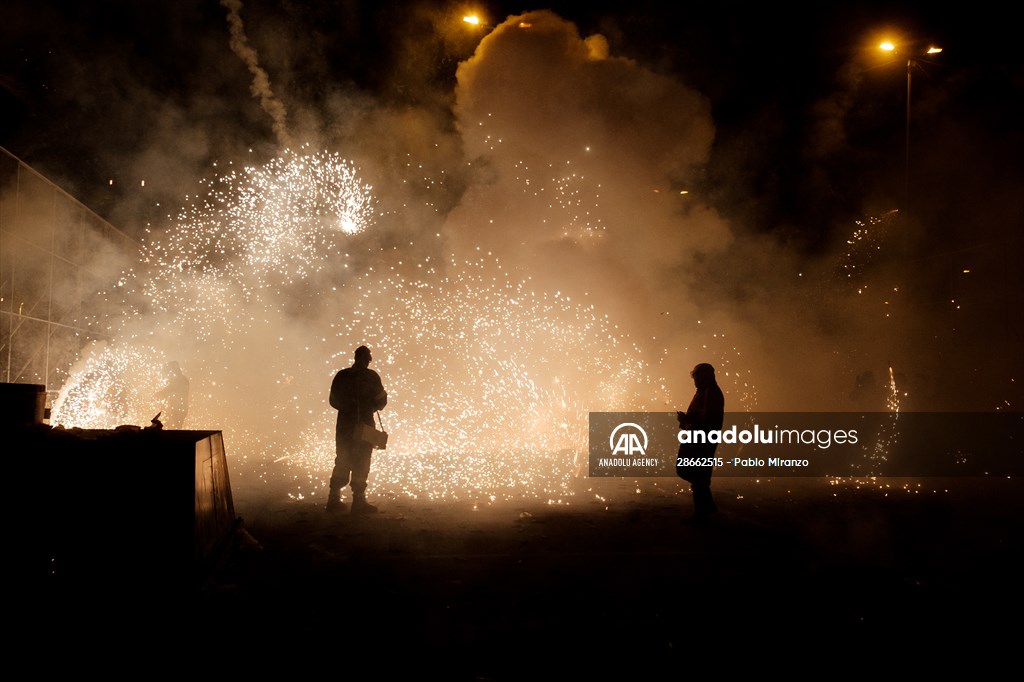 "Night of Alborada” fireworks in Elche