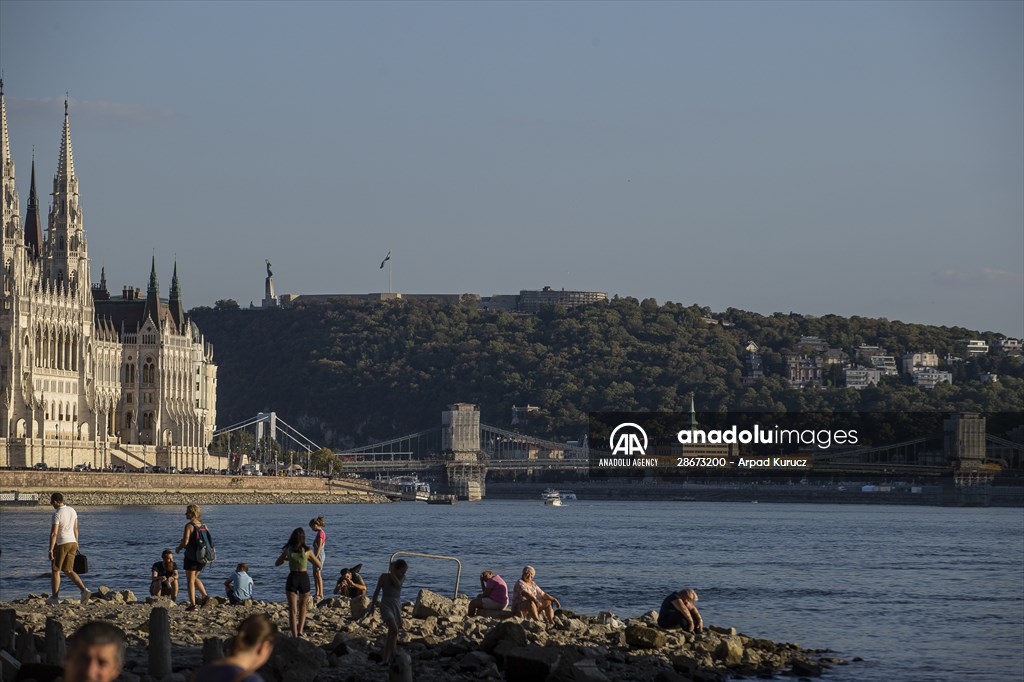 Low water level of River Danube in Hungary Anadolu Images