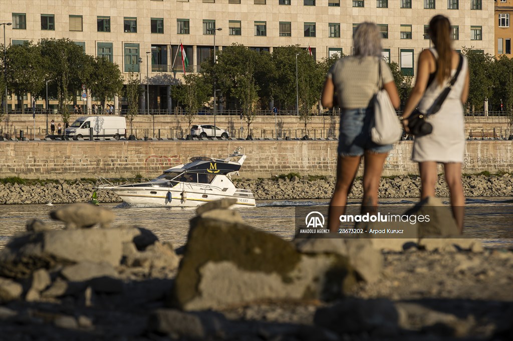 Low water level of River Danube in Hungary Anadolu Images