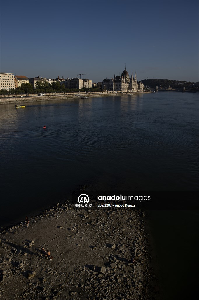 Low water level of River Danube in Hungary Anadolu Images