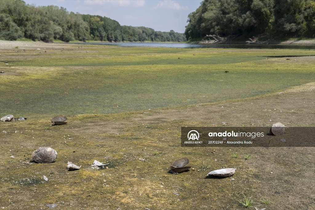 Low water level at Danube River in Romania