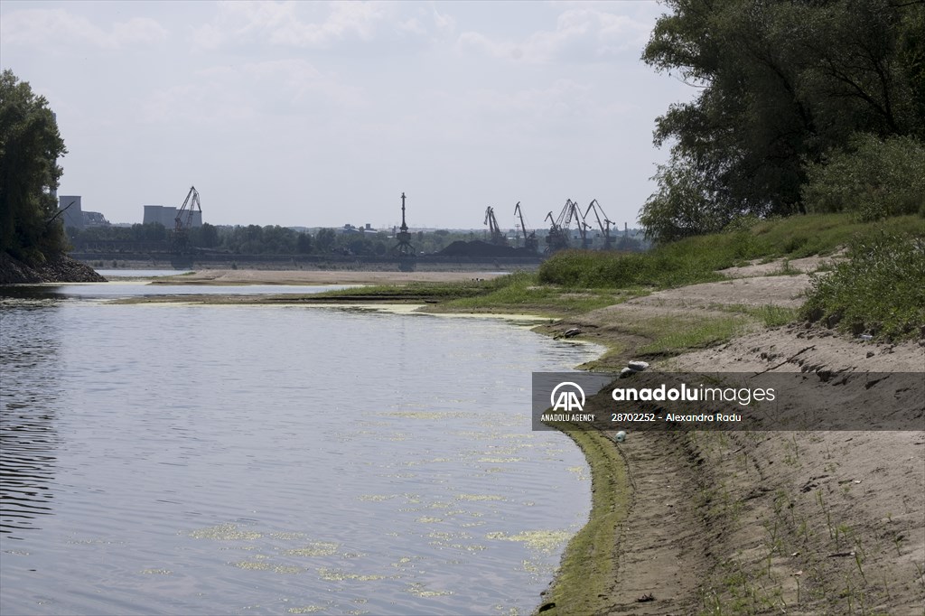 Low water level at Danube River in Romania