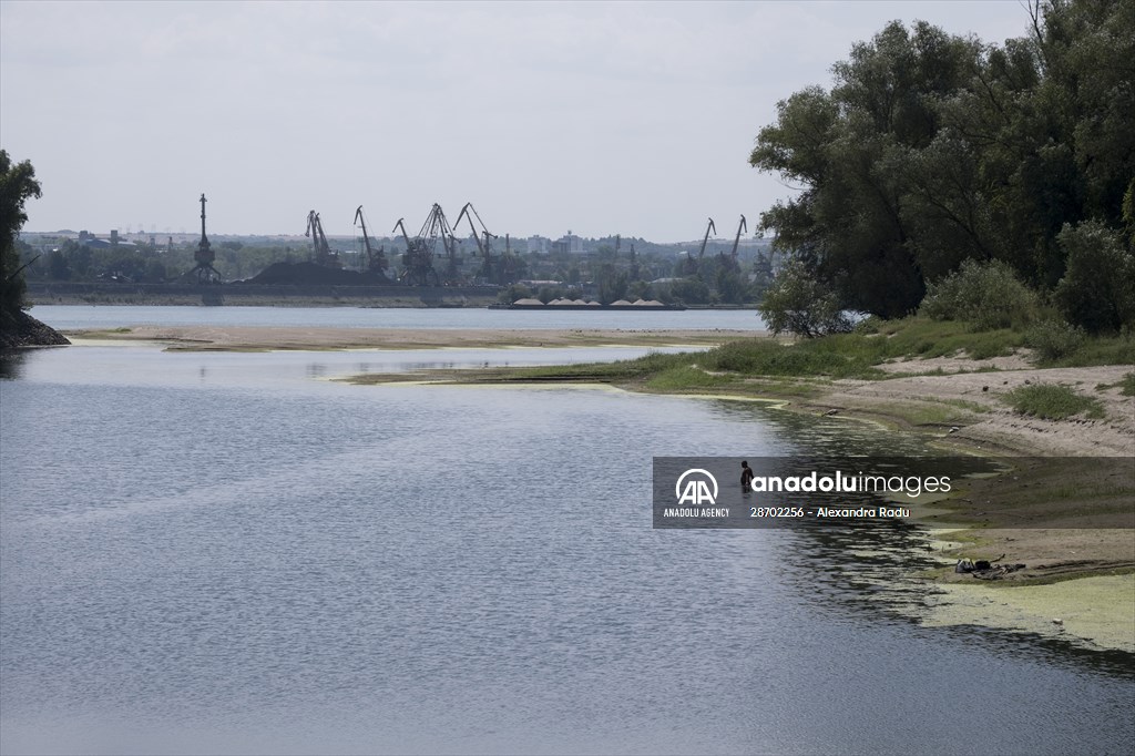 Low water level at Danube River in Romania Anadolu Images