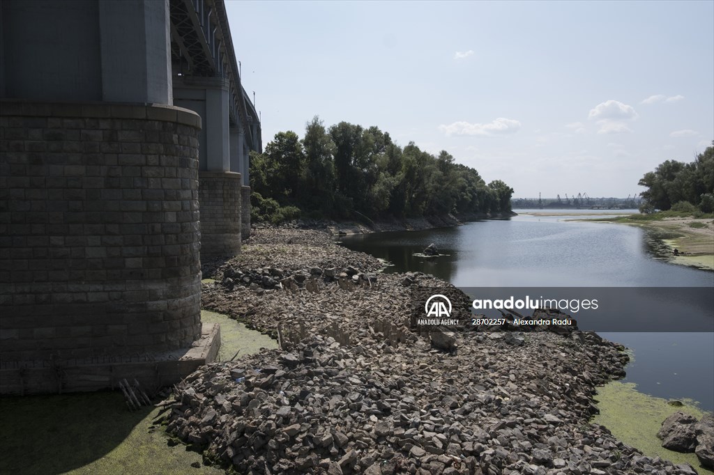 Low water level at Danube River in Romania